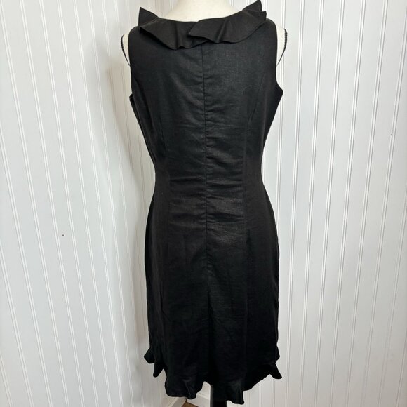 Vintage Mary McFadden Collection Black Ruffle Sleeveless Dress 8P - Picture 5 of 9